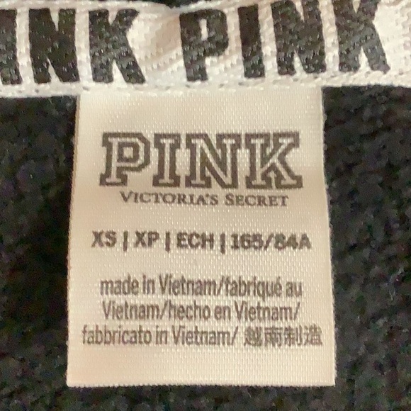 Victoria's Secret Pink Size XS Black Hoodie with Open Shoulder. Preloved. - Picture 7 of 8